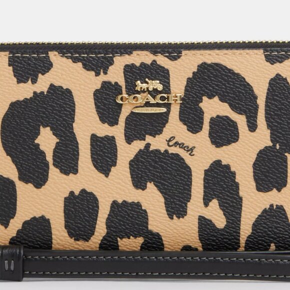 🐆 Coach Long Zip Around Wallet With Leopard Print - Picture 4 of 8